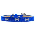 Mirage Pet Products Silver Bone Widget Dog CollarBlue Ice Cream Size 20 633-1 BL20